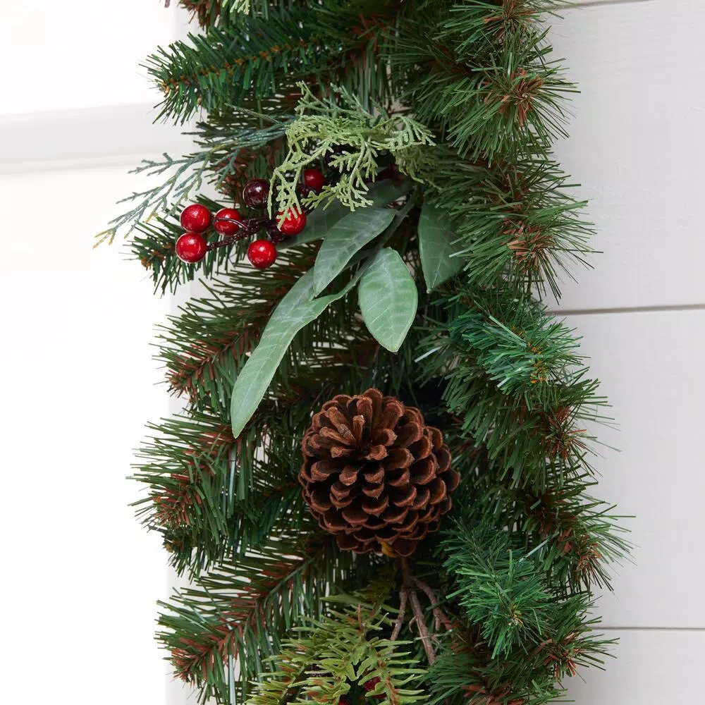 Christmas Greenery Home Accents Holiday 17 Ft. Woodmoore Unlit Artificial Christmas Garland 7 Christmas Greenery Home Accents Holiday 17 Ft. Woodmoore Unlit Artificial Christmas Garland - Image 5