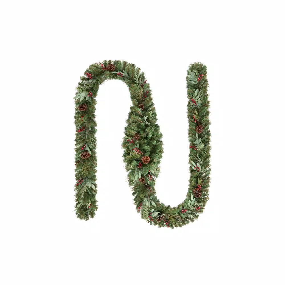 Christmas Greenery Home Accents Holiday 17 Ft. Woodmoore Unlit Artificial Christmas Garland 3 Christmas Greenery Home Accents Holiday 17 Ft. Woodmoore Unlit Artificial Christmas Garland