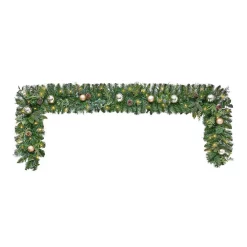 Christmas Greenery Home Accents Holiday 9 Ft. St. Germain Battery Operated Mixed Pine LED Pre-Lit Christmas Garland With Timer -Home Accents shop home accents holiday christmas garland chzh3812070h3 1d 1000