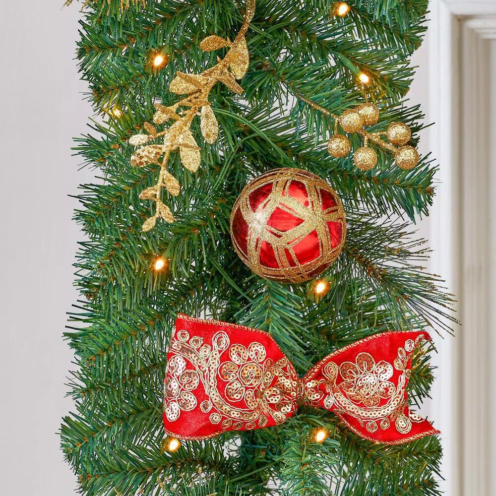 Christmas Greenery Home Accents Holiday 12 Ft. Royal Easton Battery Operated Pre-Lit LED Artificial Christmas Garland 9 Christmas Greenery Home Accents Holiday 12 Ft. Royal Easton Battery Operated Pre-Lit LED Artificial Christmas Garland - Image 7