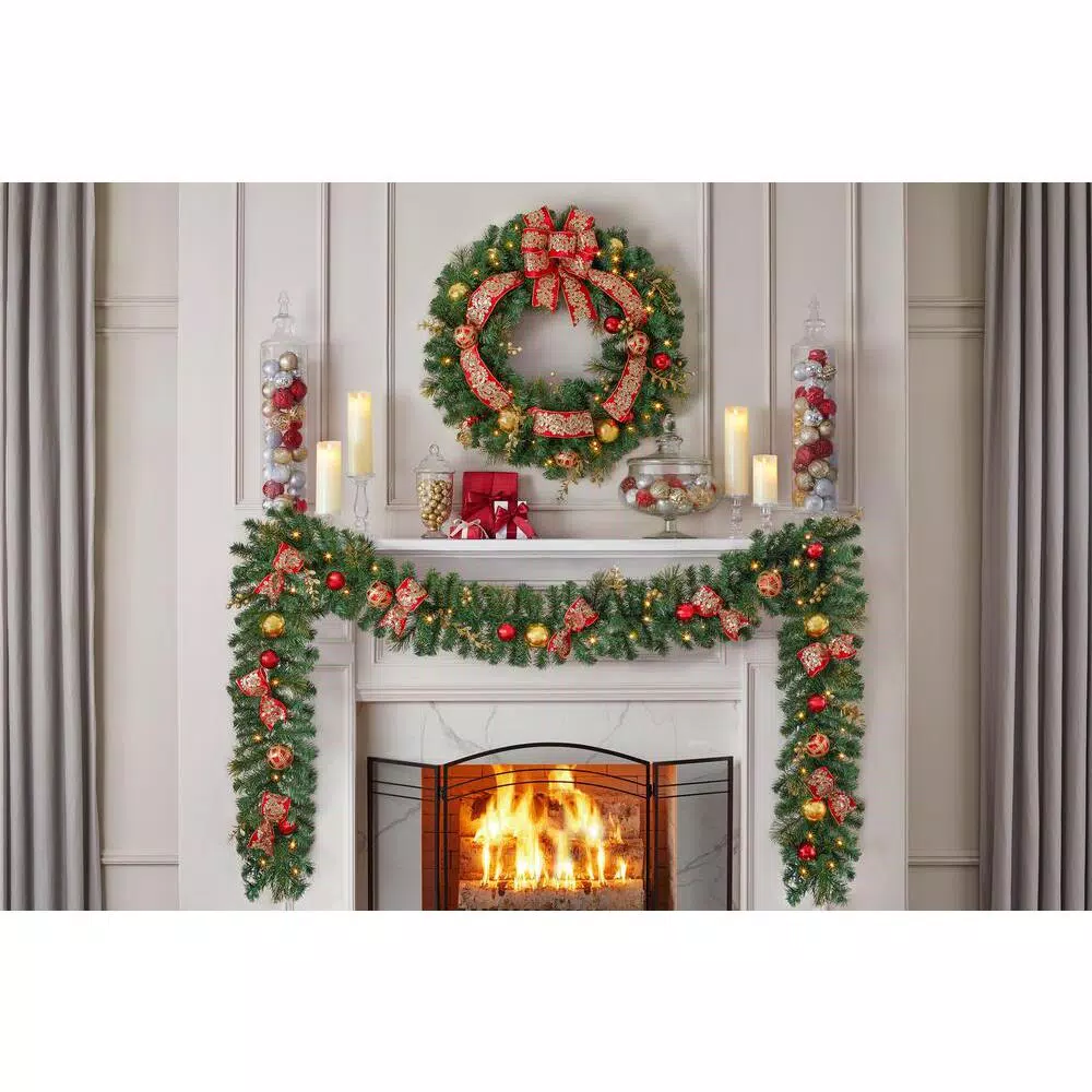 Christmas Greenery Home Accents Holiday 12 Ft. Royal Easton Battery Operated Pre-Lit LED Artificial Christmas Garland 6 Christmas Greenery Home Accents Holiday 12 Ft. Royal Easton Battery Operated Pre-Lit LED Artificial Christmas Garland - Image 4