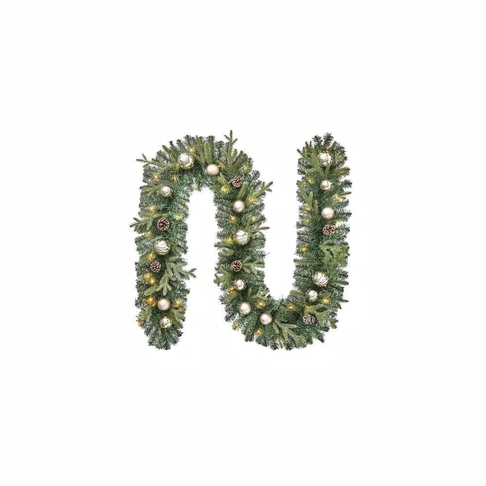 Christmas Greenery Home Accents Holiday 9 Ft. St. Germain Battery Operated Pre-Lit LED Artificial Christmas Garland 3 Christmas Greenery Home Accents Holiday 9 Ft. St. Germain Battery Operated Pre-Lit LED Artificial Christmas Garland