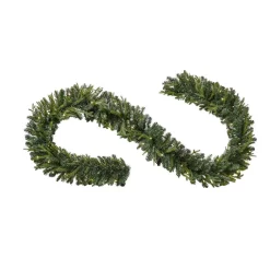 Christmas Greenery Home Accents Holiday 12 Ft. Pre-Lit Norway Garland With Battery Operated Warm White LED Light
