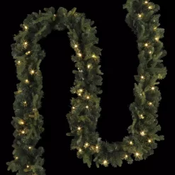 Christmas Greenery Home Accents Holiday 12 Ft. Pre-Lit Norway Garland With Battery Operated Warm White LED Light -Home Accents shop home accents holiday christmas garland seyi710009th9 77 1000