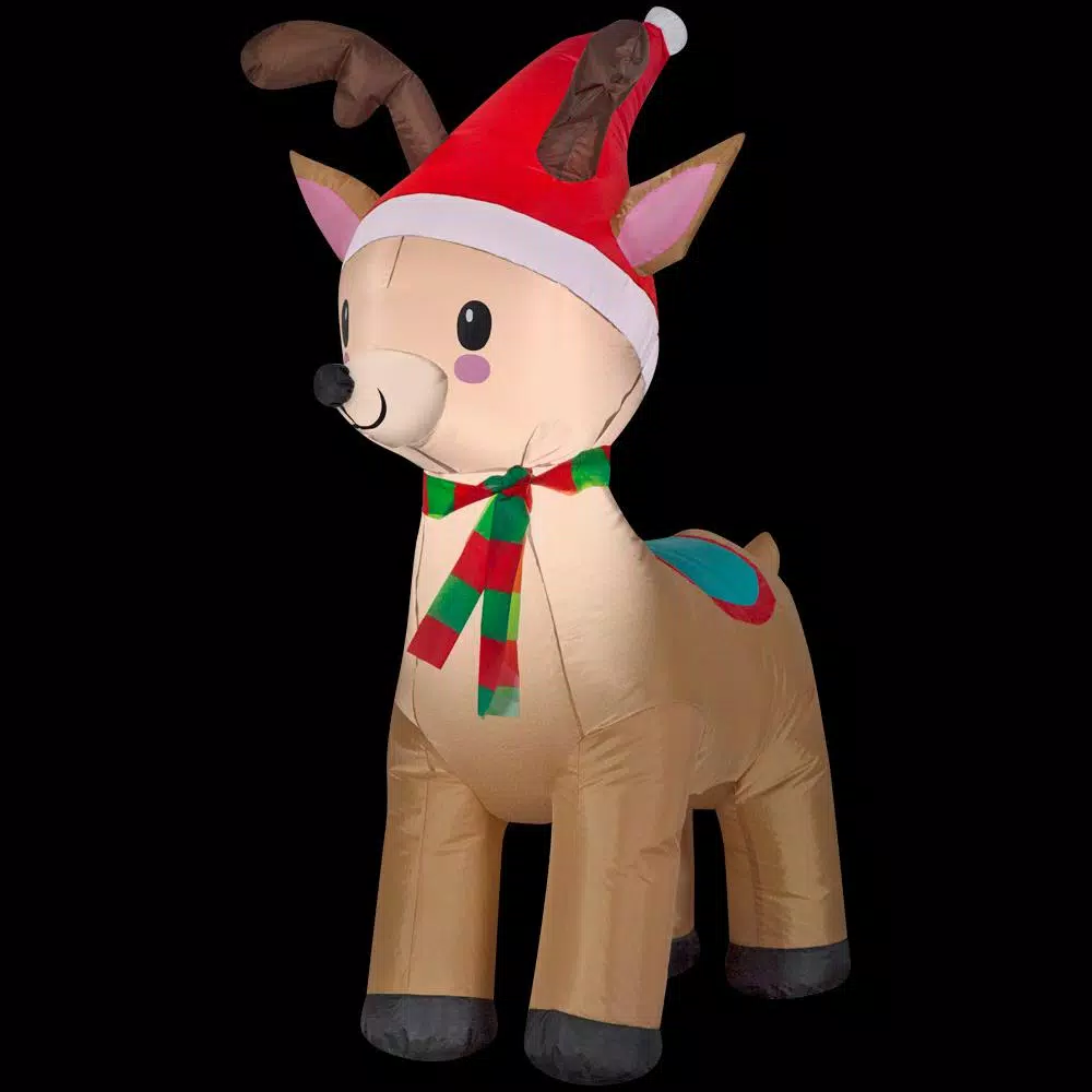 Outdoor Christmas Decorations Home Accents Holiday 3.5 Ft. Pre-Lit Airblown Inflatable Reindeer 8 Outdoor Christmas Decorations Home Accents Holiday 3.5 Ft. Pre-Lit Airblown Inflatable Reindeer - Image 6