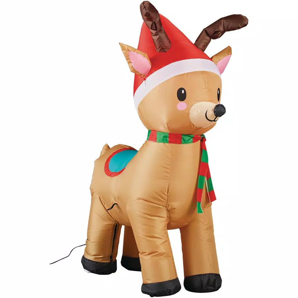 Outdoor Christmas Decorations Home Accents Holiday 3.5 Ft. Pre-Lit Airblown Inflatable Reindeer 12 Outdoor Christmas Decorations Home Accents Holiday 3.5 Ft. Pre-Lit Airblown Inflatable Reindeer - Image 10