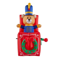 Outdoor Christmas Decorations Home Accents Holiday 5 Ft. Animated Inflatable Bear In Box