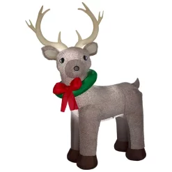 Outdoor Christmas Decorations Home Accents Holiday 11 Ft. Pre-Lit Giant Airblown Inflatable Fuzzy Reindeer