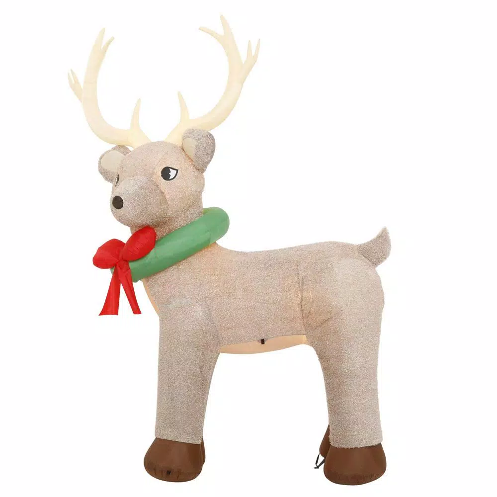 Outdoor Christmas Decorations Home Accents Holiday 11 Ft. Pre-Lit Giant Airblown Inflatable Fuzzy Reindeer 9 Outdoor Christmas Decorations Home Accents Holiday 11 Ft. Pre-Lit Giant Airblown Inflatable Fuzzy Reindeer - Image 7