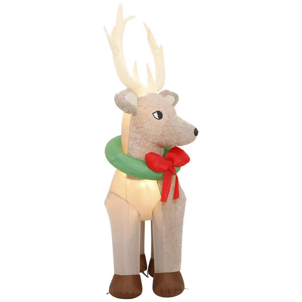 Outdoor Christmas Decorations Home Accents Holiday 11 Ft. Pre-Lit Giant Airblown Inflatable Fuzzy Reindeer 14 Outdoor Christmas Decorations Home Accents Holiday 11 Ft. Pre-Lit Giant Airblown Inflatable Fuzzy Reindeer - Image 12