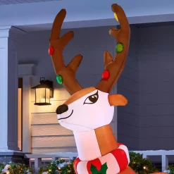 Outdoor Christmas Decorations Home Accents Holiday 6 Ft. Inflatable Reindeer -Home Accents shop home accents holiday christmas inflatables 117021 a0 1000