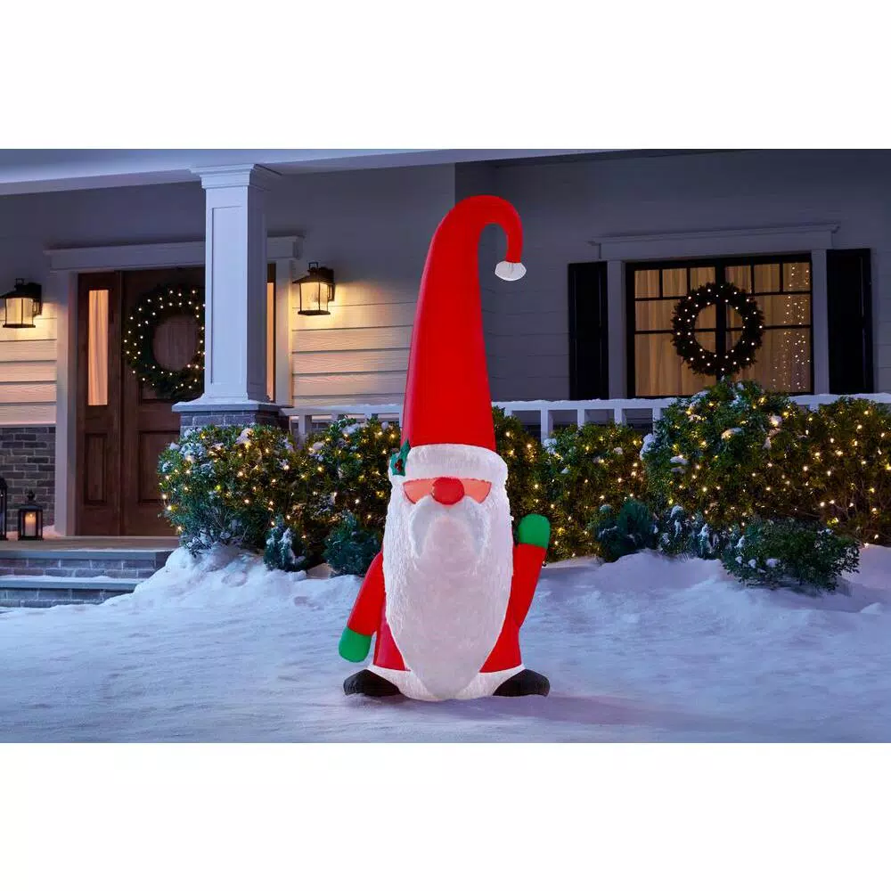 Outdoor Christmas Decorations Home Accents Holiday 5 Ft. Inflatable Fuzzy Plush Gnome With Curved Hat 3 Outdoor Christmas Decorations Home Accents Holiday 5 Ft. Inflatable Fuzzy Plush Gnome With Curved Hat - Image 2