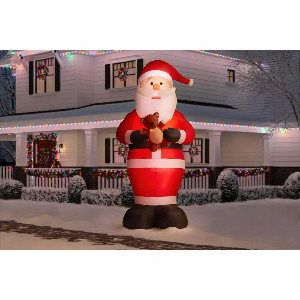 Outdoor Christmas Decorations Home Accents Holiday 12 Ft. Giant Inflatable Santa With LED Lights 4 Outdoor Christmas Decorations Home Accents Holiday 12 Ft. Giant Inflatable Santa With LED Lights - Image 2