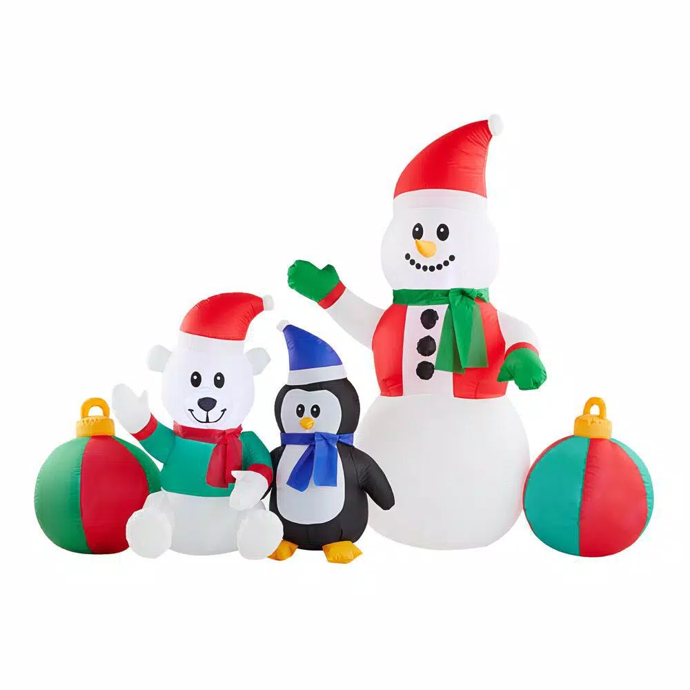 Outdoor Christmas Decorations Home Accents Holiday 6.5 Ft LED Inflatable Snowman And Friends 3 Outdoor Christmas Decorations Home Accents Holiday 6.5 Ft LED Inflatable Snowman And Friends