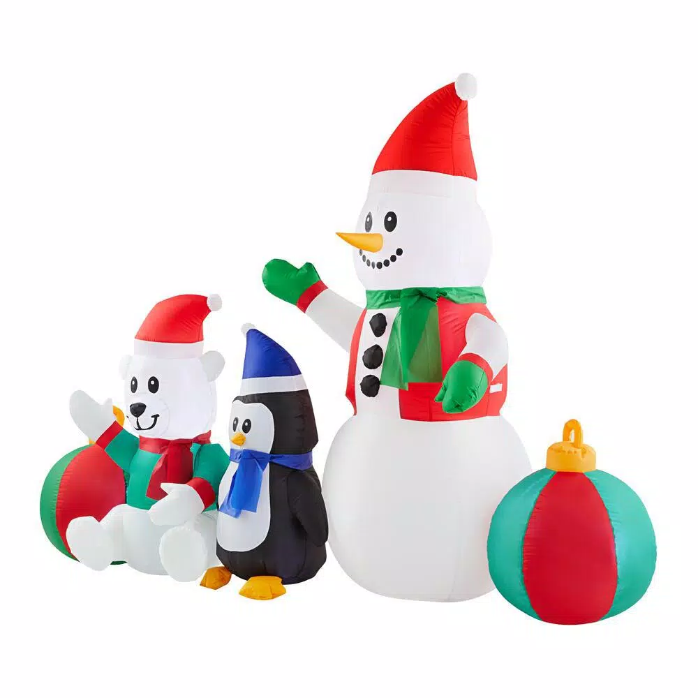 Outdoor Christmas Decorations Home Accents Holiday 6.5 Ft LED Inflatable Snowman And Friends 5 Outdoor Christmas Decorations Home Accents Holiday 6.5 Ft LED Inflatable Snowman And Friends - Image 3