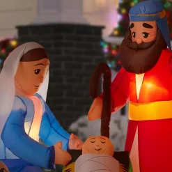 Outdoor Christmas Decorations Home Accents Holiday 6.5 Ft. LED Inflatable Nativity Scene -Home Accents shop home accents holiday christmas inflatables 117598 a0 1000