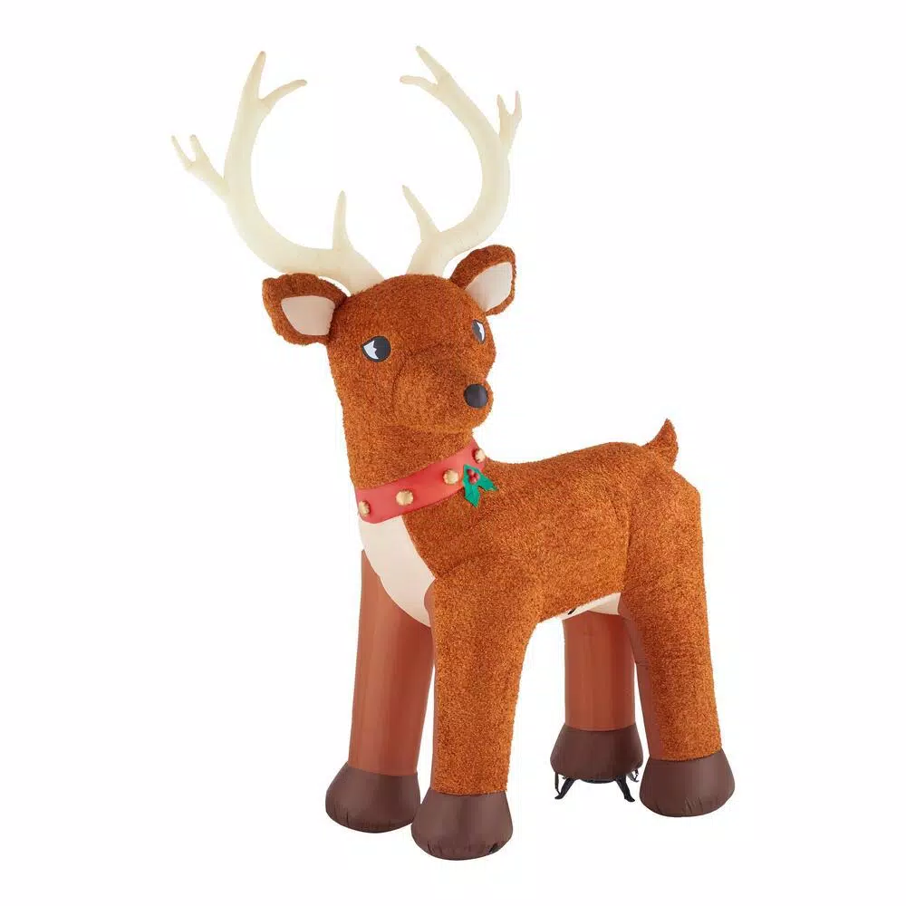 Outdoor Christmas Decorations Home Accents Holiday 10.5 Ft. Pre-Lit LED Giant-Sized Inflatable Fuzzy Standing Reindeer 5 Outdoor Christmas Decorations Home Accents Holiday 10.5 Ft. Pre-Lit LED Giant-Sized Inflatable Fuzzy Standing Reindeer - Image 3