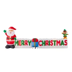 Outdoor Christmas Decorations Home Accents Holiday 12 Ft Giant-Sized LEF Inflatable Merry Christmas Sign Scene