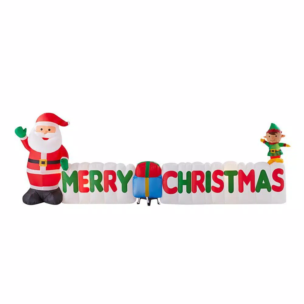 Outdoor Christmas Decorations Home Accents Holiday 12 Ft Giant-Sized LEF Inflatable Merry Christmas Sign Scene 3 Outdoor Christmas Decorations Home Accents Holiday 12 Ft Giant-Sized LEF Inflatable Merry Christmas Sign Scene