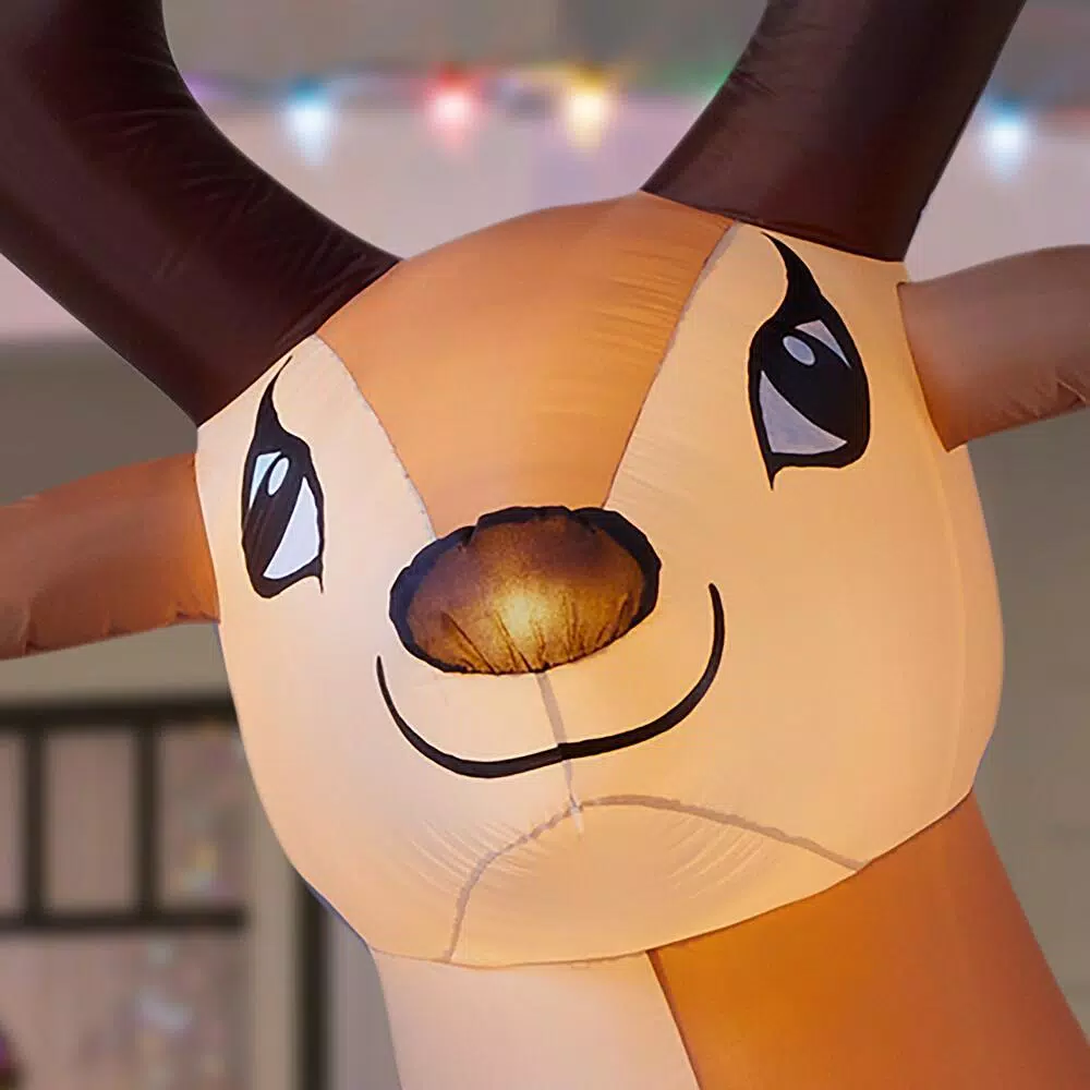 Outdoor Christmas Decorations Home Accents Holiday 11 Ft. Giant Inflatable Reindeer With LED Lights 6 Outdoor Christmas Decorations Home Accents Holiday 11 Ft. Giant Inflatable Reindeer With LED Lights - Image 4