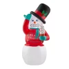 Outdoor Christmas Decorations Home Accents Holiday 6 Ft. Animated Inflatable Shivering Snowman With Ugly Sweater