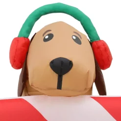 Outdoor Christmas Decorations Home Accents Holiday 8 Ft. W Pre-Lit Giant Airblown Inflatable Christmas Puppies With Candy Cane Scene -Home Accents shop home accents holiday christmas inflatables 39367 1d 1000