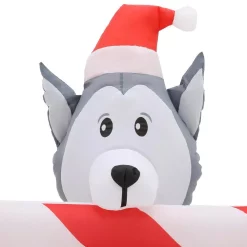 Outdoor Christmas Decorations Home Accents Holiday 8 Ft. W Pre-Lit Giant Airblown Inflatable Christmas Puppies With Candy Cane Scene -Home Accents shop home accents holiday christmas inflatables 39367 66 1000