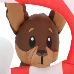 Outdoor Christmas Decorations Home Accents Holiday 8 Ft. W Pre-Lit Giant Airblown Inflatable Christmas Puppies With Candy Cane Scene -Home Accents shop home accents holiday christmas inflatables 39367 a0 1000