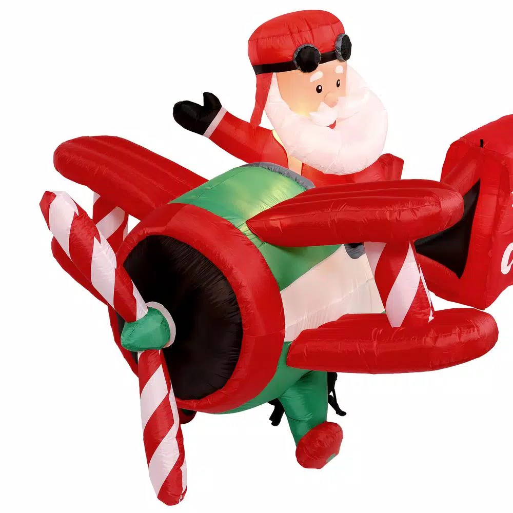 Outdoor Christmas Decorations Home Accents Holiday 16 Ft. Inflatable Santa On Airplane 6 Outdoor Christmas Decorations Home Accents Holiday 16 Ft. Inflatable Santa On Airplane - Image 4