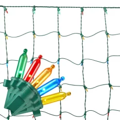 Christmas Lights Home Accents Holiday 48 In. X 72 In. 150-Light Mini Multi-Color Smooth Net Cap Lights