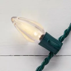 Christmas Lights Home Accents Holiday 50 Light C9 LED Smooth Warm White Super Bright Constant On Light String (Set Of 2) -Home Accents shop home accents holiday christmas string lights ty316 1915wwpp2 1d 1000