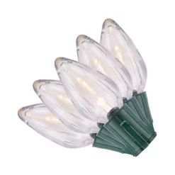 Christmas Lights Home Accents Holiday 50 Light C9 LED Smooth Warm White Super Bright Constant On Light String (Set Of 2)