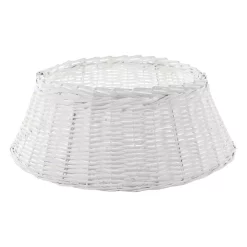 Christmas Tree Decorations Home Accents Holiday 27 In. D White Wicker Christmas Tree Collar