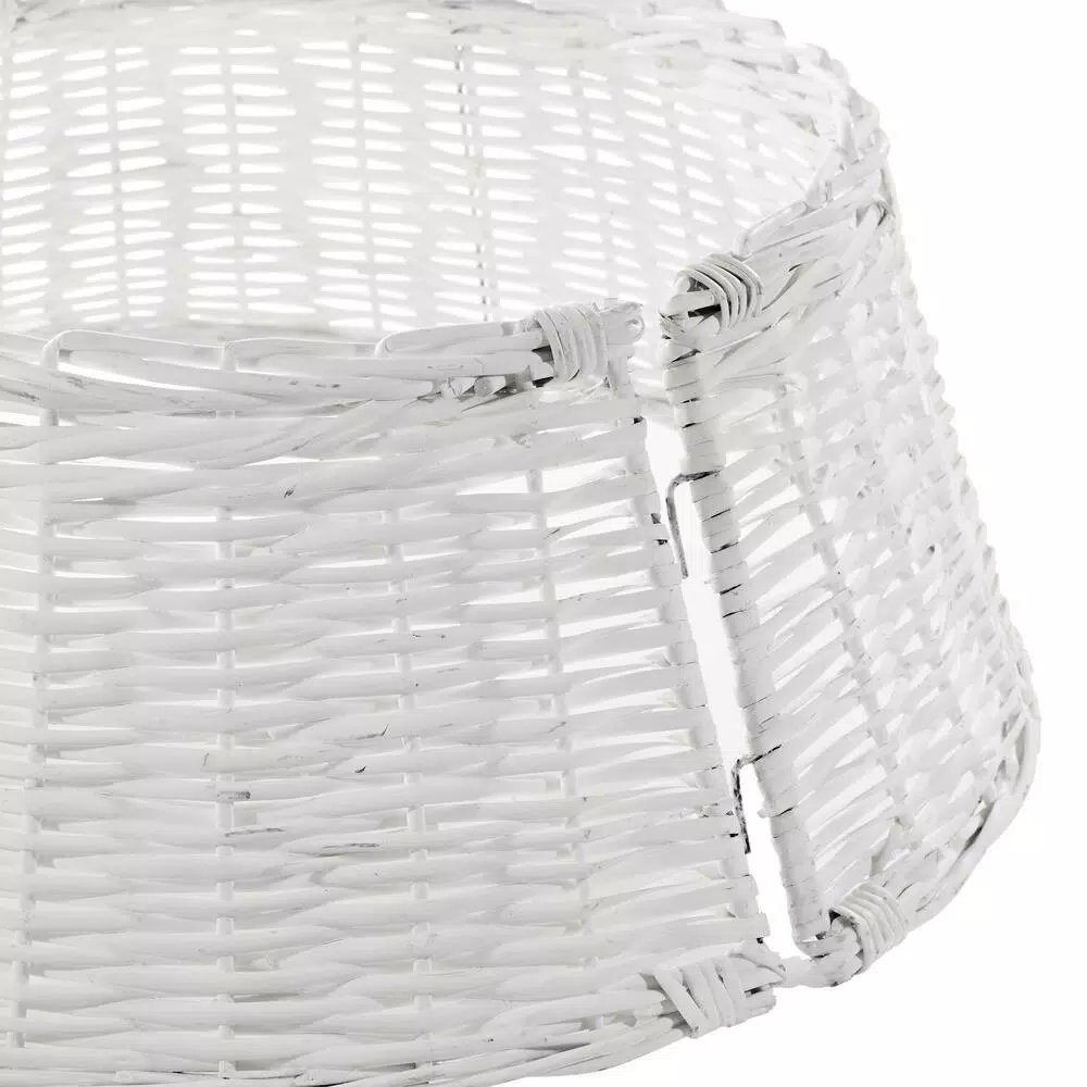 Christmas Tree Decorations Home Accents Holiday 27 In. D White Wicker Christmas Tree Collar 6 Christmas Tree Decorations Home Accents Holiday 27 In. D White Wicker Christmas Tree Collar - Image 4