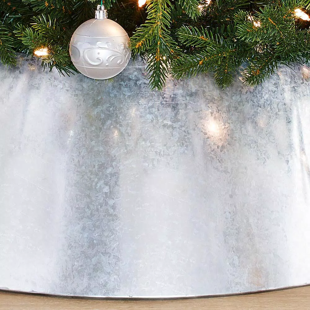 Christmas Tree Decorations Home Accents Holiday 27 In. D Galvanized Metal Christmas Tree Collar 6 Christmas Tree Decorations Home Accents Holiday 27 In. D Galvanized Metal Christmas Tree Collar - Image 4