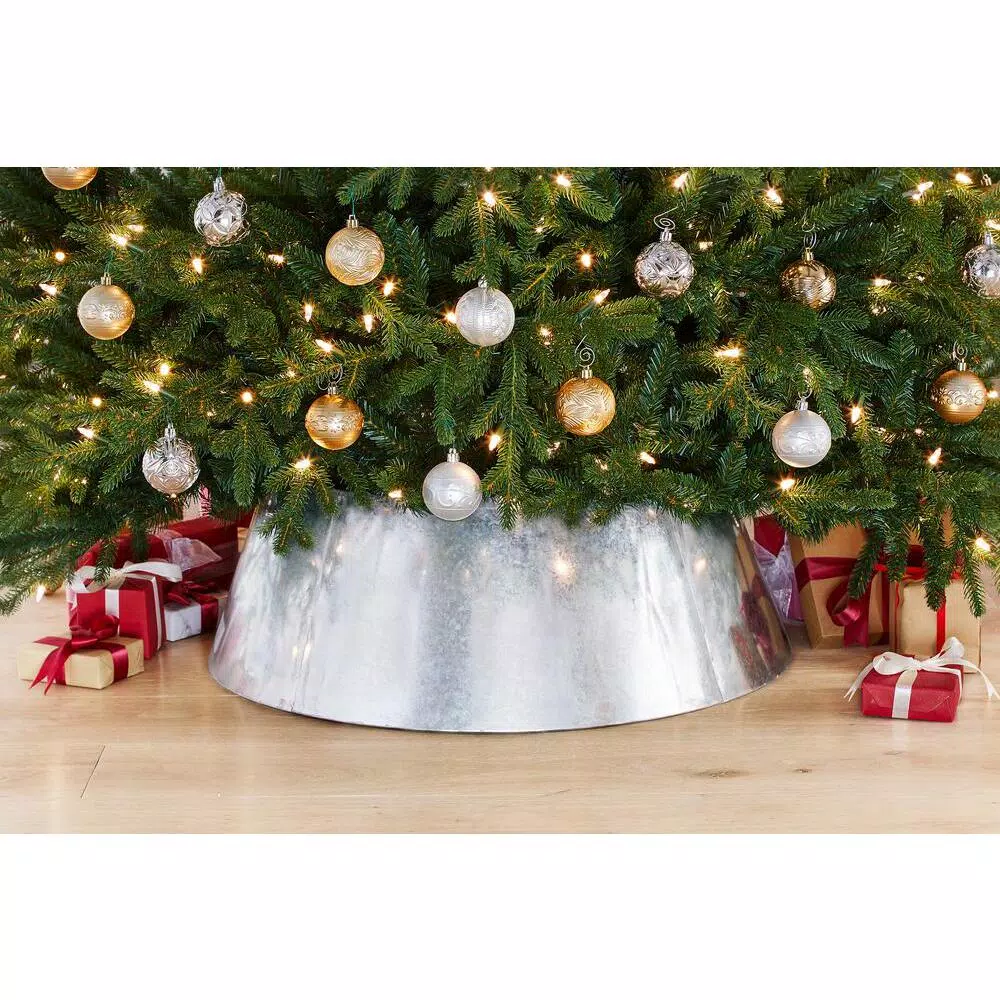 Christmas Tree Decorations Home Accents Holiday 27 In. D Galvanized Metal Christmas Tree Collar 4 Christmas Tree Decorations Home Accents Holiday 27 In. D Galvanized Metal Christmas Tree Collar - Image 2