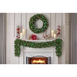 Christmas Greenery Home Accents Holiday 36 In. Christmas Bright Pre-lit LED Artificial Spruce Wreath With Red,Green, And Cool White Lights 7 Christmas Greenery Home Accents Holiday 36 In. Christmas Bright Pre-lit LED Artificial Spruce Wreath With Red,Green, And Cool White Lights -Home Accents shop home accents holiday christmas wreaths 4723172 c29ho1 40 1000