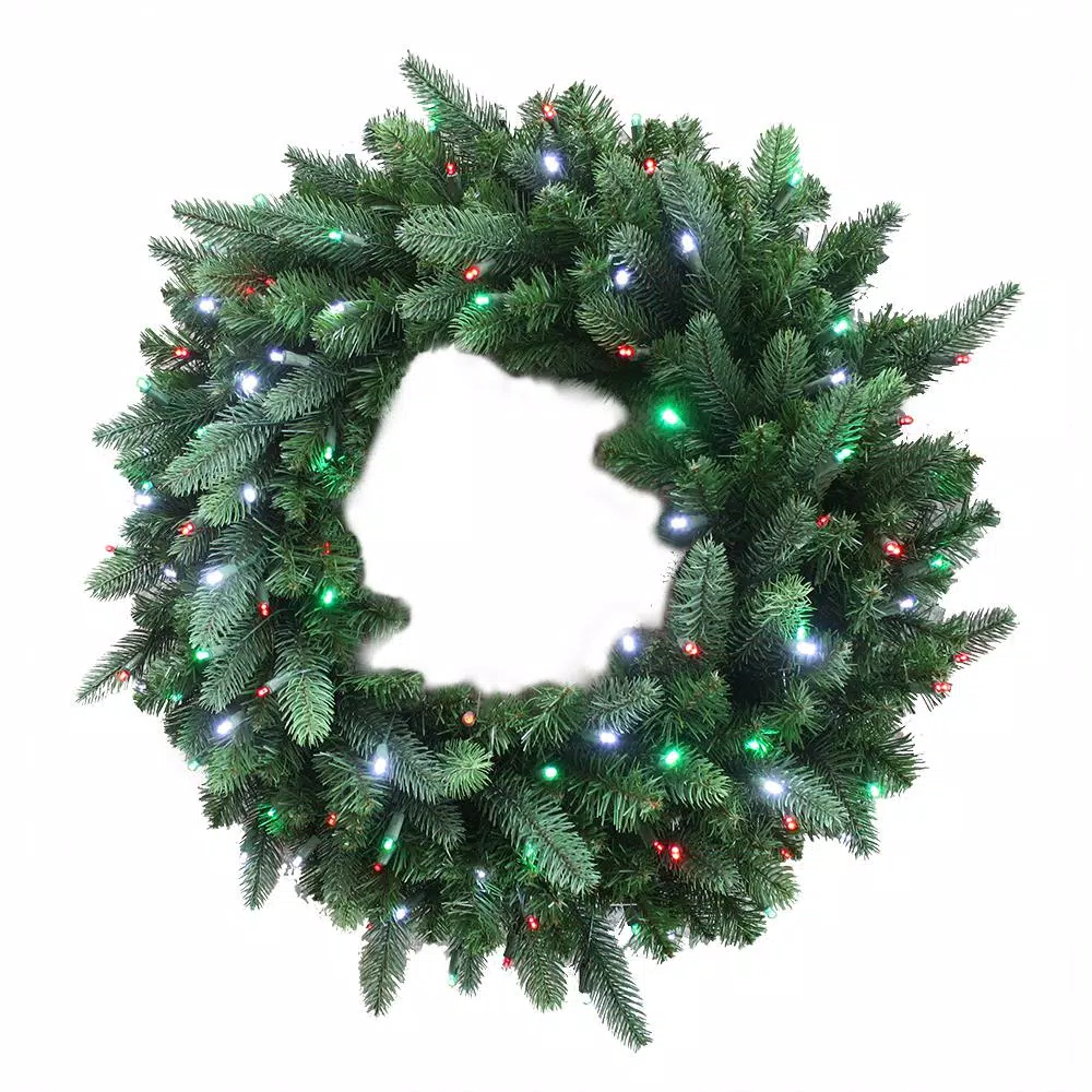 Christmas Greenery Home Accents Holiday 36 In. Christmas Bright Pre-lit LED Artificial Spruce Wreath With Red,Green, And Cool White Lights 3 Christmas Greenery Home Accents Holiday 36 In. Christmas Bright Pre-lit LED Artificial Spruce Wreath With Red,Green, And Cool White Lights