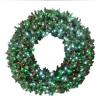 Christmas Greenery Home Accents Holiday 60 In. Christmas Bright Spruce Artificial Wreath With Red, Green, Cool White Lights