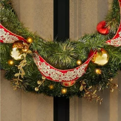 Christmas Greenery Home Accents Holiday 36 In. Royal Easton Battery Operated Pre-Lit LED Artificial Christmas Wreath -Home Accents shop home accents holiday christmas wreaths chzh7302009h8 1d 1000