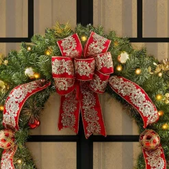 Christmas Greenery Home Accents Holiday 36 In. Royal Easton Battery Operated Pre-Lit LED Artificial Christmas Wreath -Home Accents shop home accents holiday christmas wreaths chzh7302009h8 a0 1000