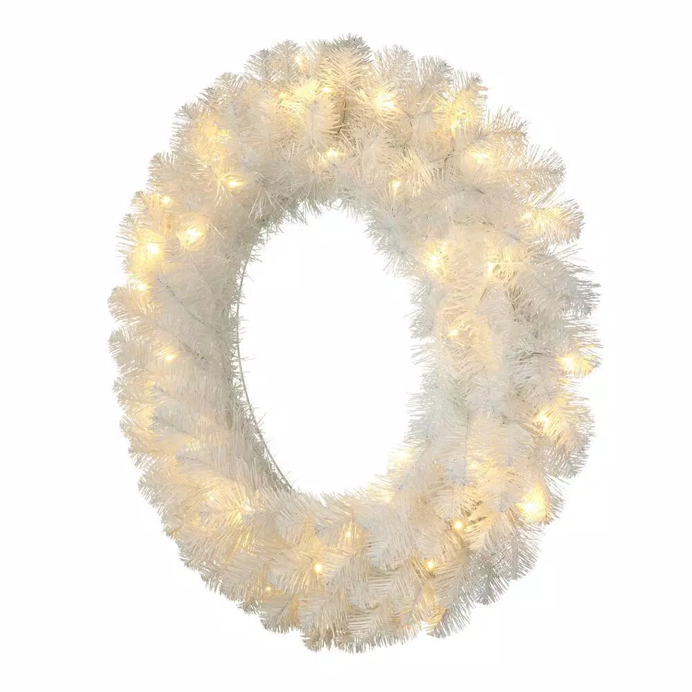 Christmas Greenery Home Accents Holiday 30 In. Uptown Pre-Lit LED Artificial Christmas Wreath With 136 Tips And 50 Warm White Micro Dot Lights 5 Christmas Greenery Home Accents Holiday 30 In. Uptown Pre-Lit LED Artificial Christmas Wreath With 136 Tips And 50 Warm White Micro Dot Lights - Image 3