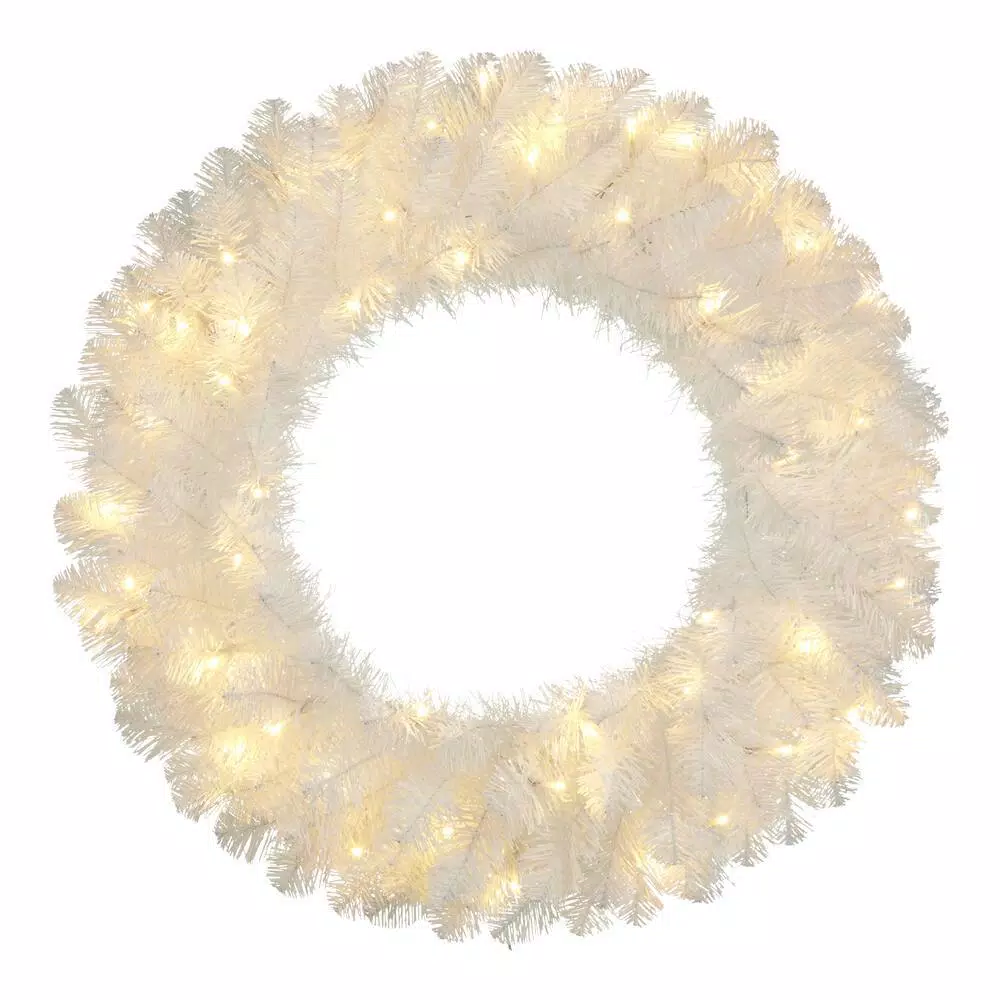 Christmas Greenery Home Accents Holiday 30 In. Uptown Pre-Lit LED Artificial Christmas Wreath With 136 Tips And 50 Warm White Micro Dot Lights 3 Christmas Greenery Home Accents Holiday 30 In. Uptown Pre-Lit LED Artificial Christmas Wreath With 136 Tips And 50 Warm White Micro Dot Lights