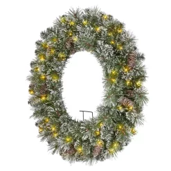 Christmas Greenery Home Accents Holiday 30in. Sparkling Amelia Pine Battery Operated Pre-lit LED Artificial Christmas Wreath With 50 Warm White Micro-Dot Lights -Home Accents shop home accents holiday christmas wreaths gd26m2r70l00 1d 1000