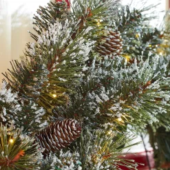 Christmas Greenery Home Accents Holiday 30in. Sparkling Amelia Pine Battery Operated Pre-lit LED Artificial Christmas Wreath With 50 Warm White Micro-Dot Lights -Home Accents shop home accents holiday christmas wreaths gd26m2r70l00 77 1000