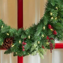 Christmas Greenery Home Accents Holiday 30 In. Winslow Fir Battery Operated Pre-lit Artificial Christmas Wreath With 175 Tips And 50 Warm White Lights -Home Accents shop home accents holiday christmas wreaths gd26p4598l02 a0 1000