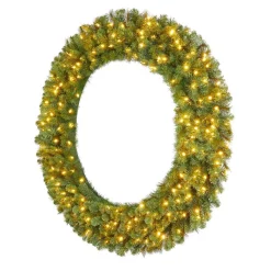 Christmas Greenery Home Accents Holiday 60 In. Wesley Pre-Lit Long Needle Pine Artificial Christmas Wreath With 498-mixed Tips And 240 Warm White Lights -Home Accents shop home accents holiday christmas wreaths gd50m2l46l02 40 1000