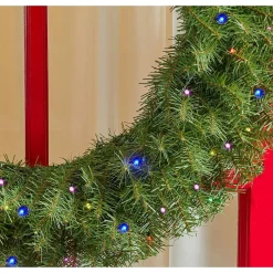 Christmas Greenery Home Accents Holiday 32 In. Norwood Fir Artificial Wreath With Multi-LED Light -Home Accents shop home accents holiday christmas wreaths nf 315 32w b1 1d 1000