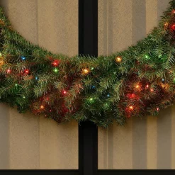 Christmas Greenery Home Accents Holiday 48 In. Dia Green Pre-Lit Incandescent Light Norwood Fir Artificial Christmas Wreath With 200-Lights -Home Accents shop home accents holiday christmas wreaths nf 48wrlo 1d 1000