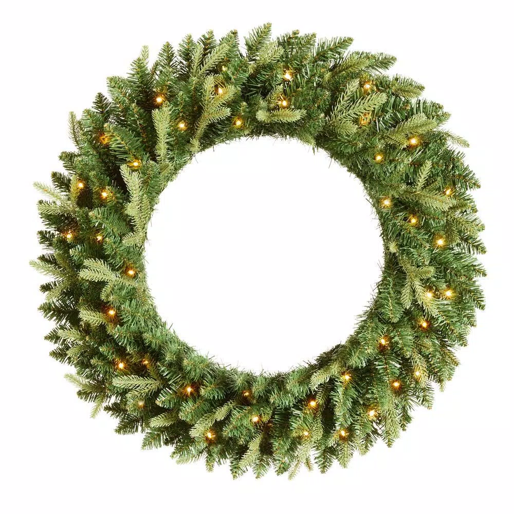 Christmas Greenery Home Accents Holiday 30 In. Mayfield Prelit LED Artificial Christmas Wreath With 35 Warm White Micro Dot Light 3 Christmas Greenery Home Accents Holiday 30 In. Mayfield Prelit LED Artificial Christmas Wreath With 35 Warm White Micro Dot Light